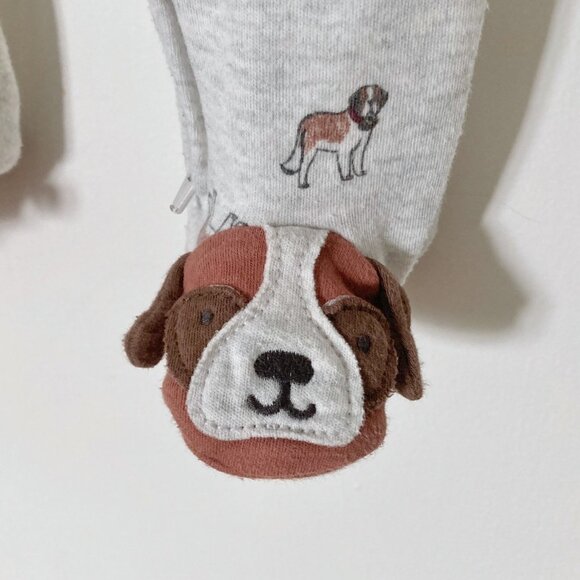 Baby Neutral Bundle 6-9M - Dogs & Safari Animals - Sleeper/Bodysuit/Pants - Picture 4 of 14